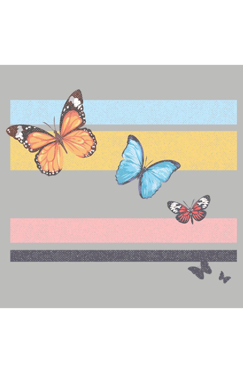 Lost Gods Women's Lost Gods Distressed Butterfly Flag Graphic T-Shirt, Alternate, color, Athletic Heather