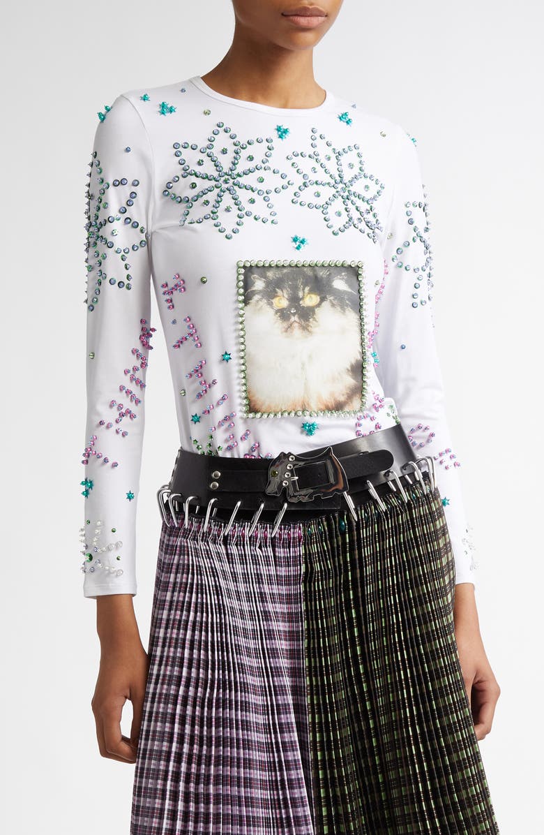 Chopova Lowena Kitty Beaded Jersey Top, Main, color,