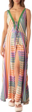 Maaji Lewis Mixed Stripe Cover-Up Maxi Dress
