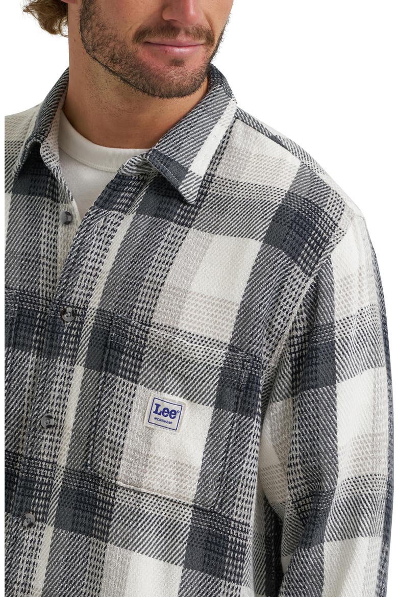 Plaid Woven Cotton Button-Up Overshirt, Alternate, color, REBEL NAVY PLAID
