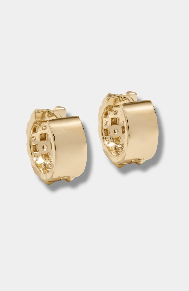 Stella & Dot Vivienne Reversible Pave Hinged Huggie Earrings, Alternate, color, Gold
