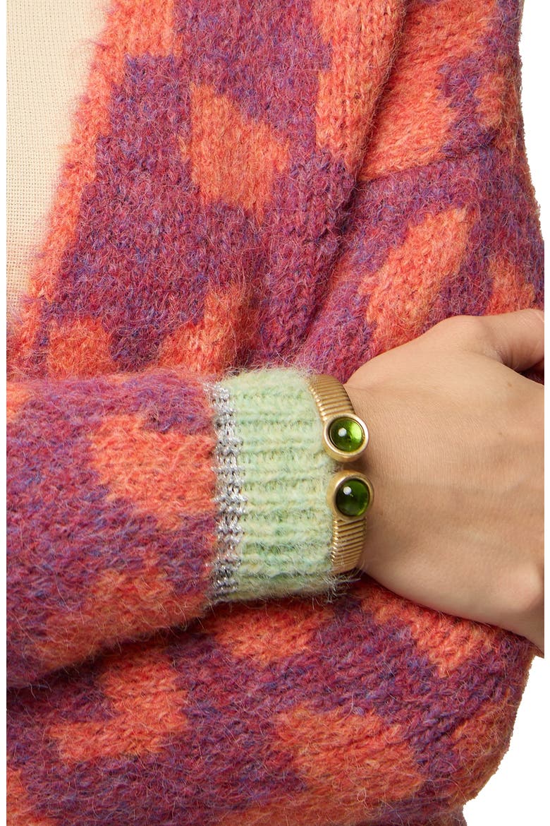 Stone Duo Cuff Bracelet, Alternate, color, GOLD