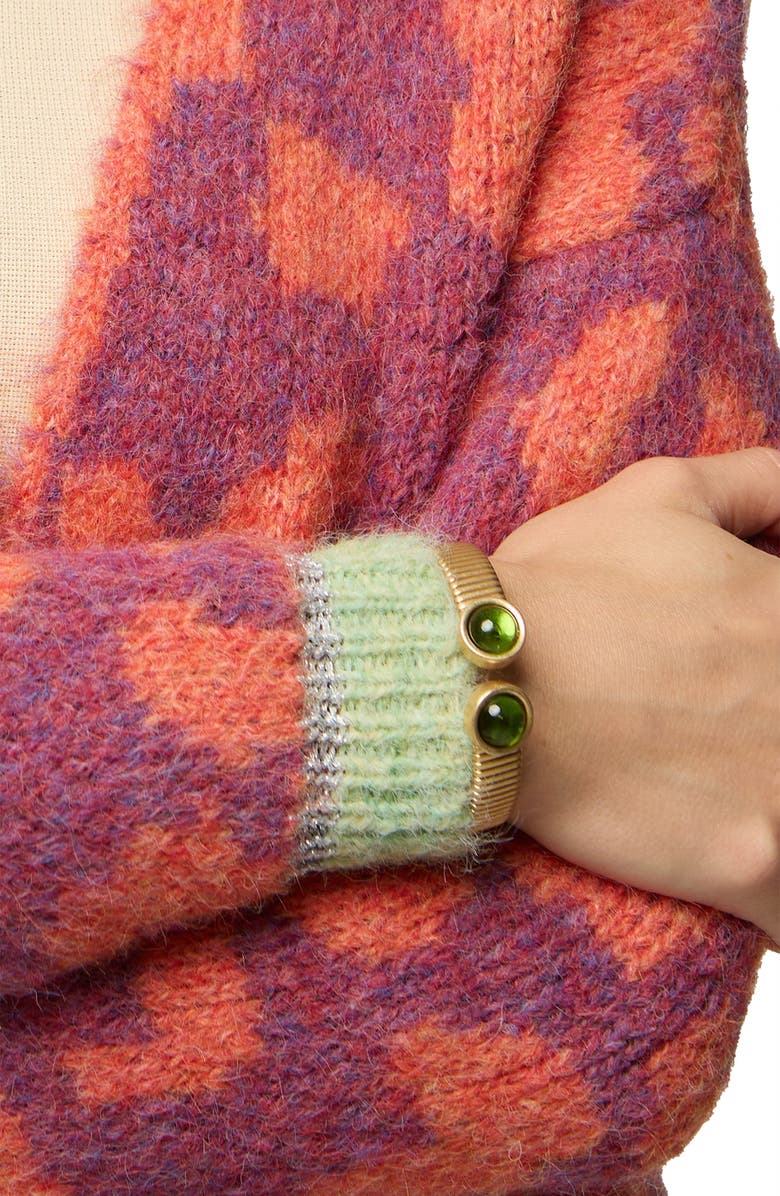 SAACHI Stone Duo Cuff Bracelet, Alternate, color, Gold