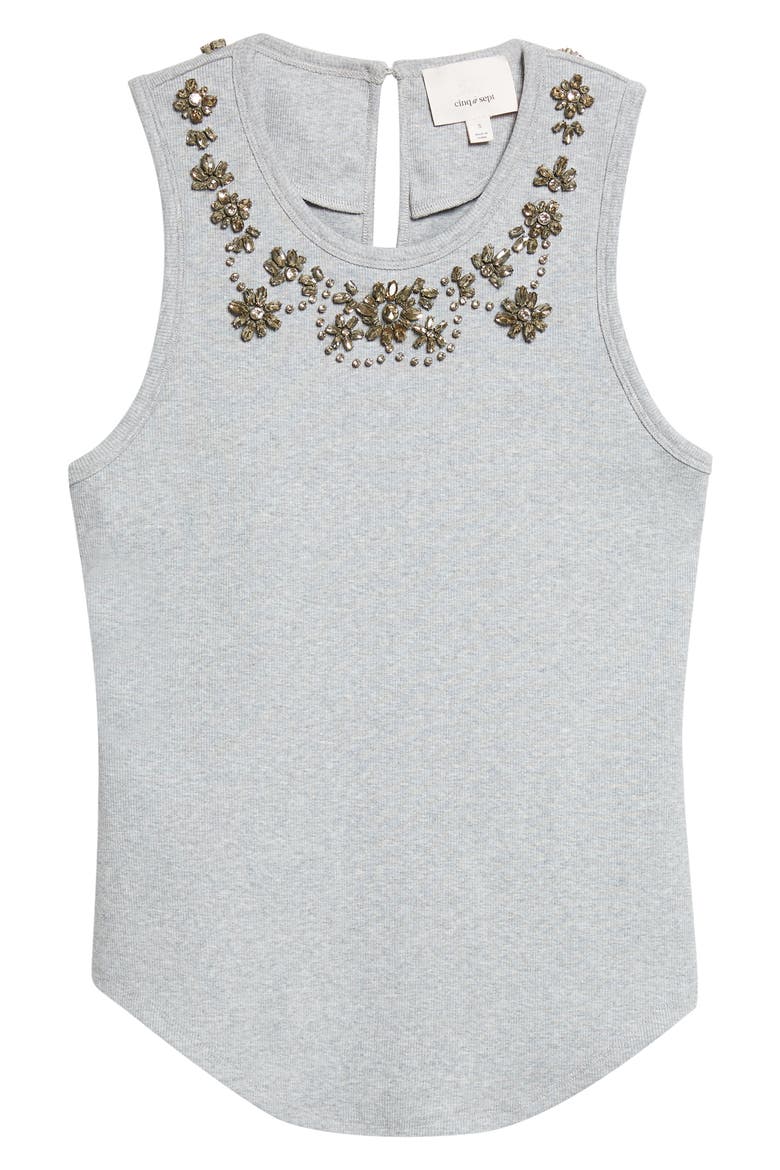 Crystal Lattice Lizzie Tank, Alternate, color, HEATHER GREY