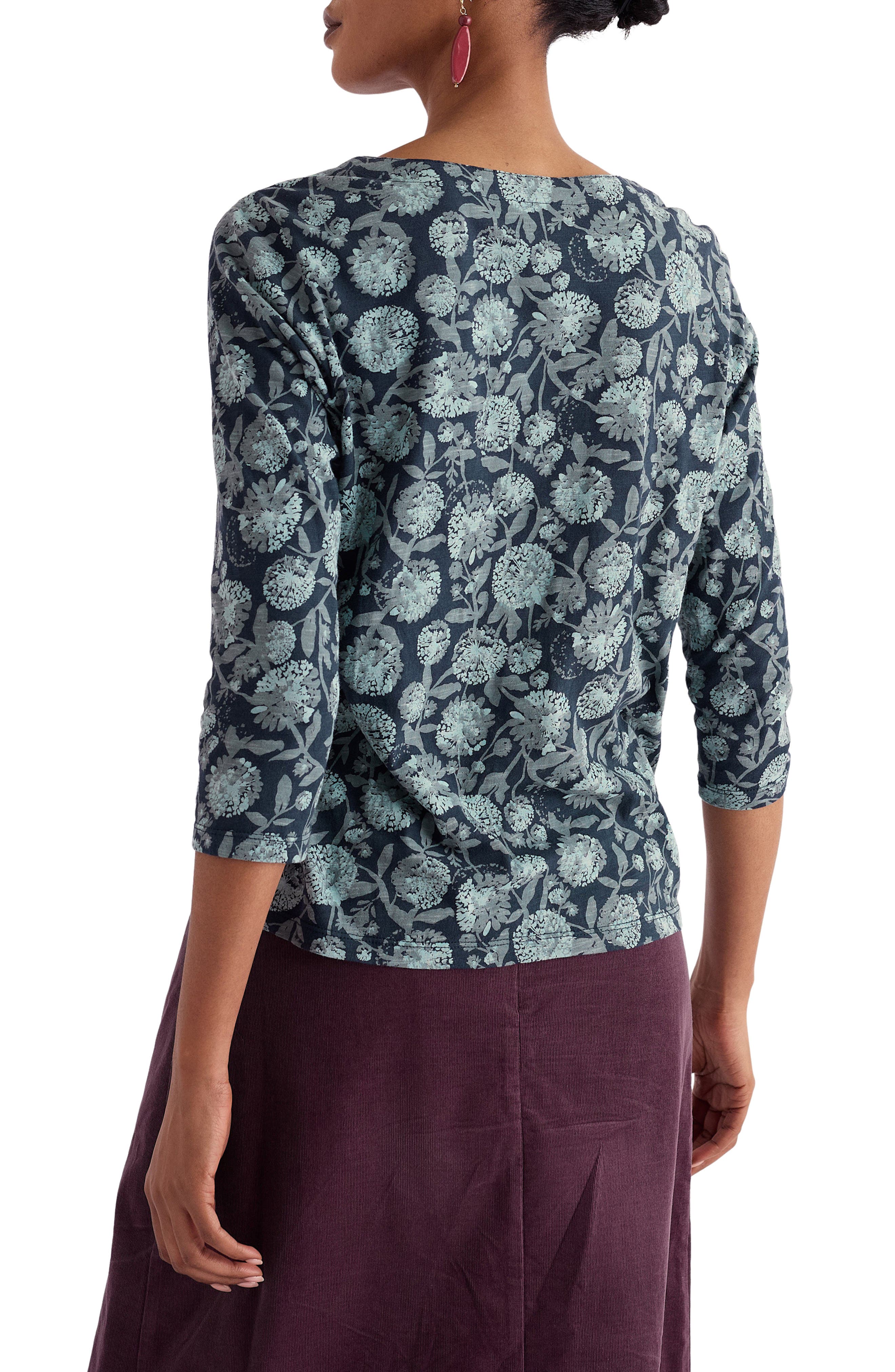 Seasalt Cornwall Floral Organic Cotton V-Neck Jersey T-Shirt (Women ...