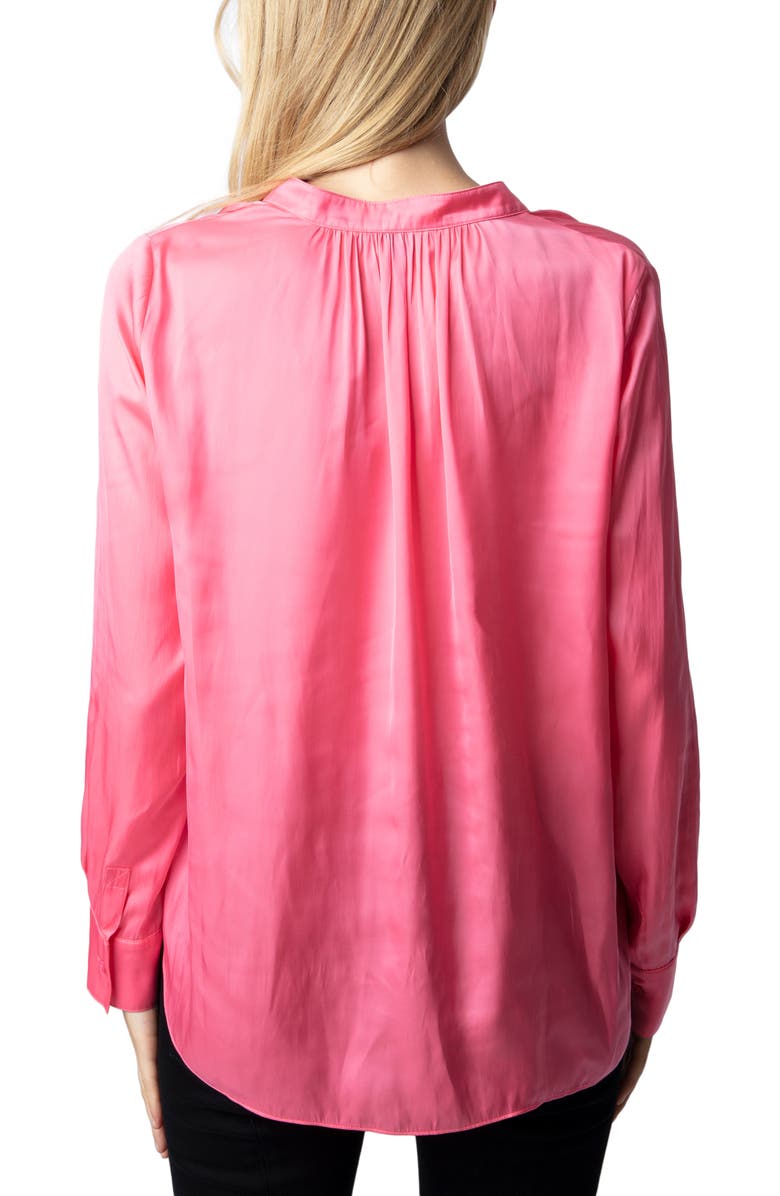 Zadig & Voltaire Tink Satin Blouse, Alternate, color, Rubber