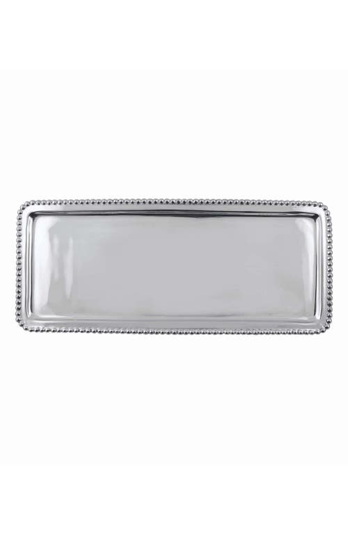 Mariposa Beaded Rectangular Tray in Silver  product