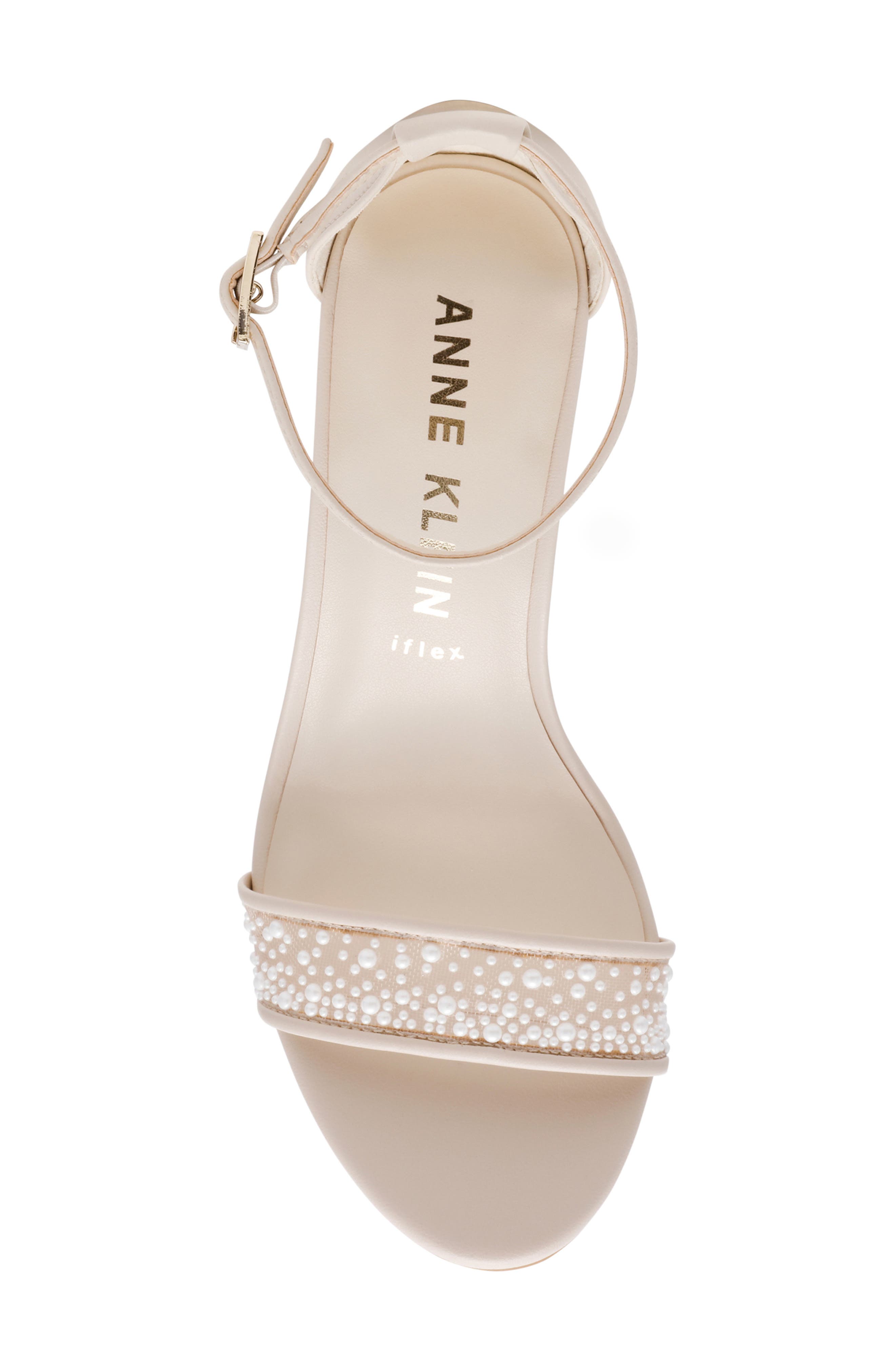 Anne Klein Kourtney Ankle Strap Sandal, Alternate, color, Bone