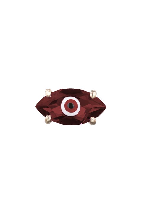 Garnet Big Eye Stud Earring