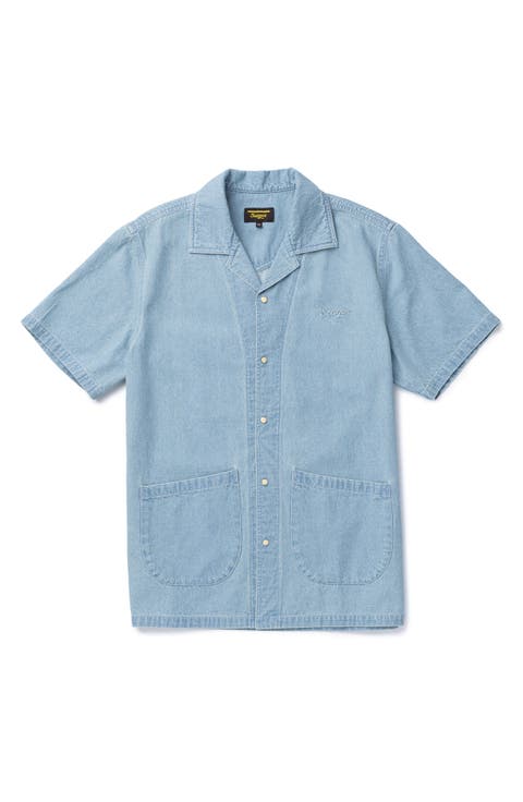 Southpaw Whippersnapper Cotton Chambray Snap-Up Shirt