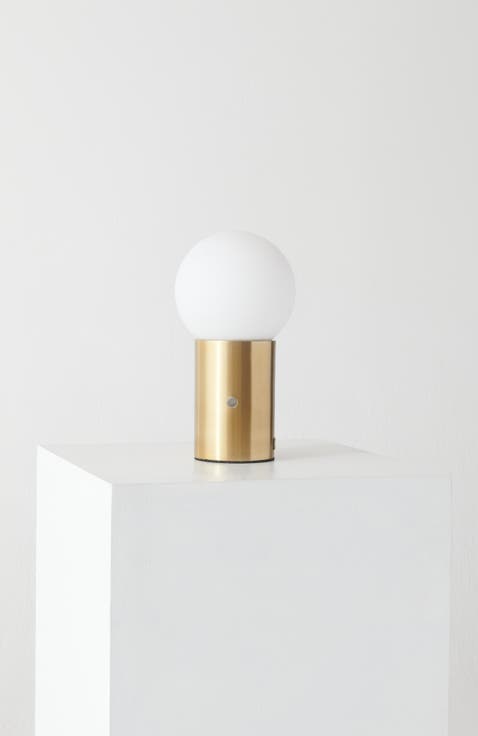 Kai 11" Modern Frosted Glass Orb Table Lamp with USB Charging Port and Built-In 3-Way Dimmer