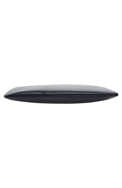 Comme Des Garçons Medium Classic Leather Zip-up Pouch In Black