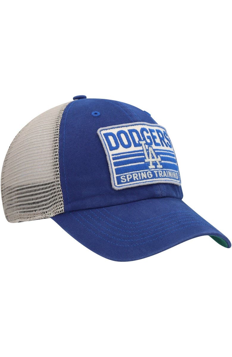 '47 Men's '47 Royal/Tan Los Angeles Dodgers Four Stroke Clean Up Trucker Snapback Hat, Alternate, color, Royal