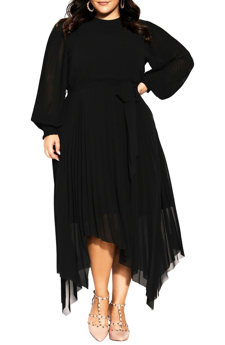 City Chic Natalie Long Sleeve Midi Dress, Main, color, 