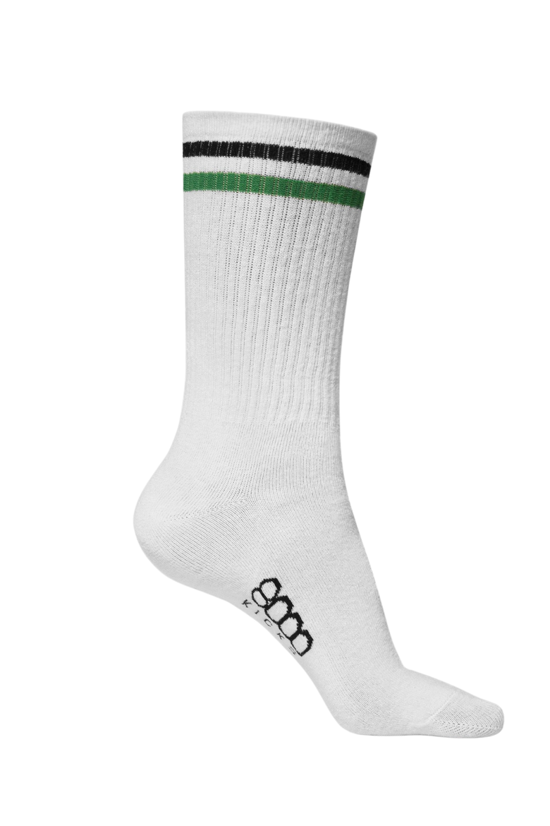 Striped Socks, Main, color, White / Black / Green