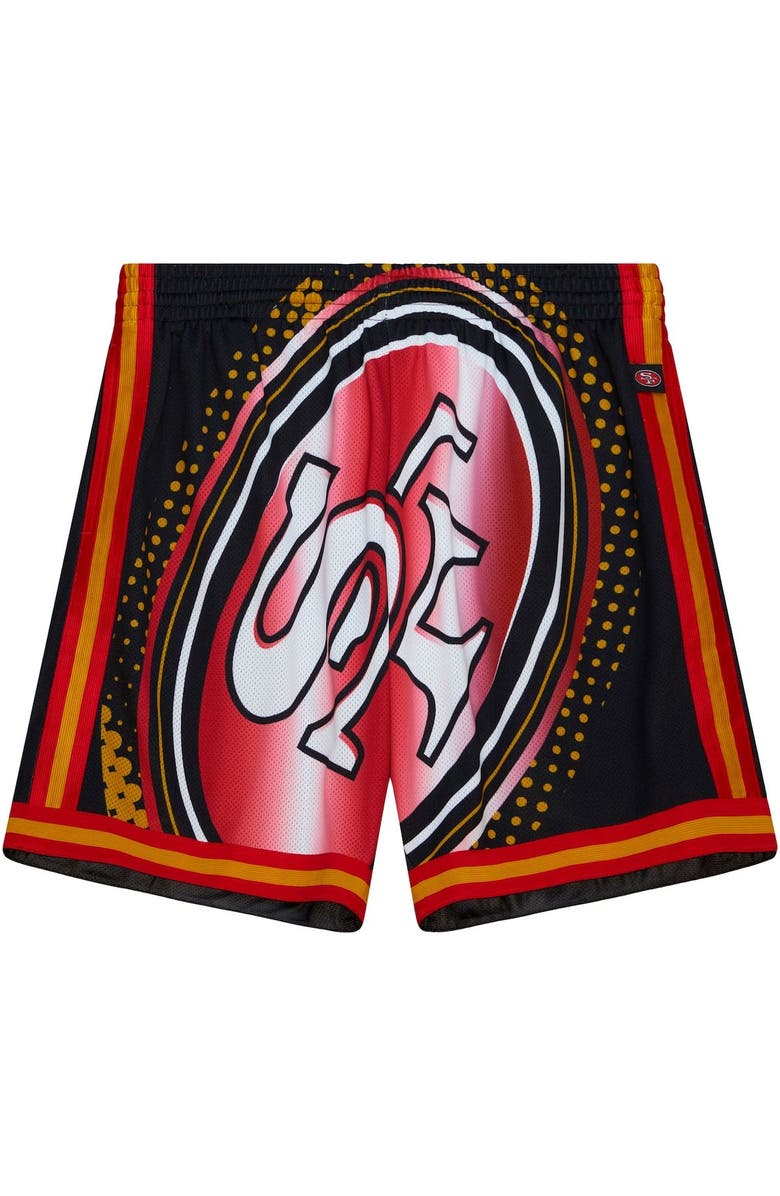 Mitchell & Ness Men's Mitchell & Ness  Black San Francisco 49ers Big Face 7.0 Fashion Shorts, Alternate, color, Black