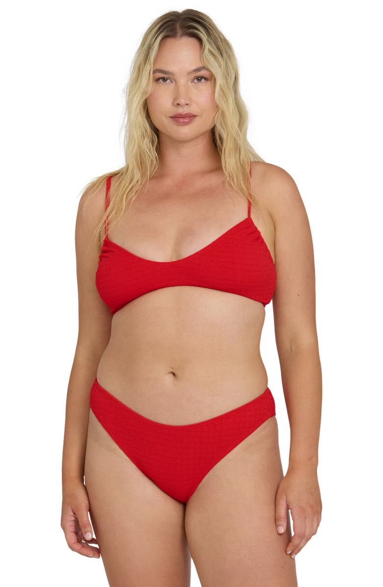 Billabong Rising Tide Textured Bikini Top, Alternate, color, Fiesta Red