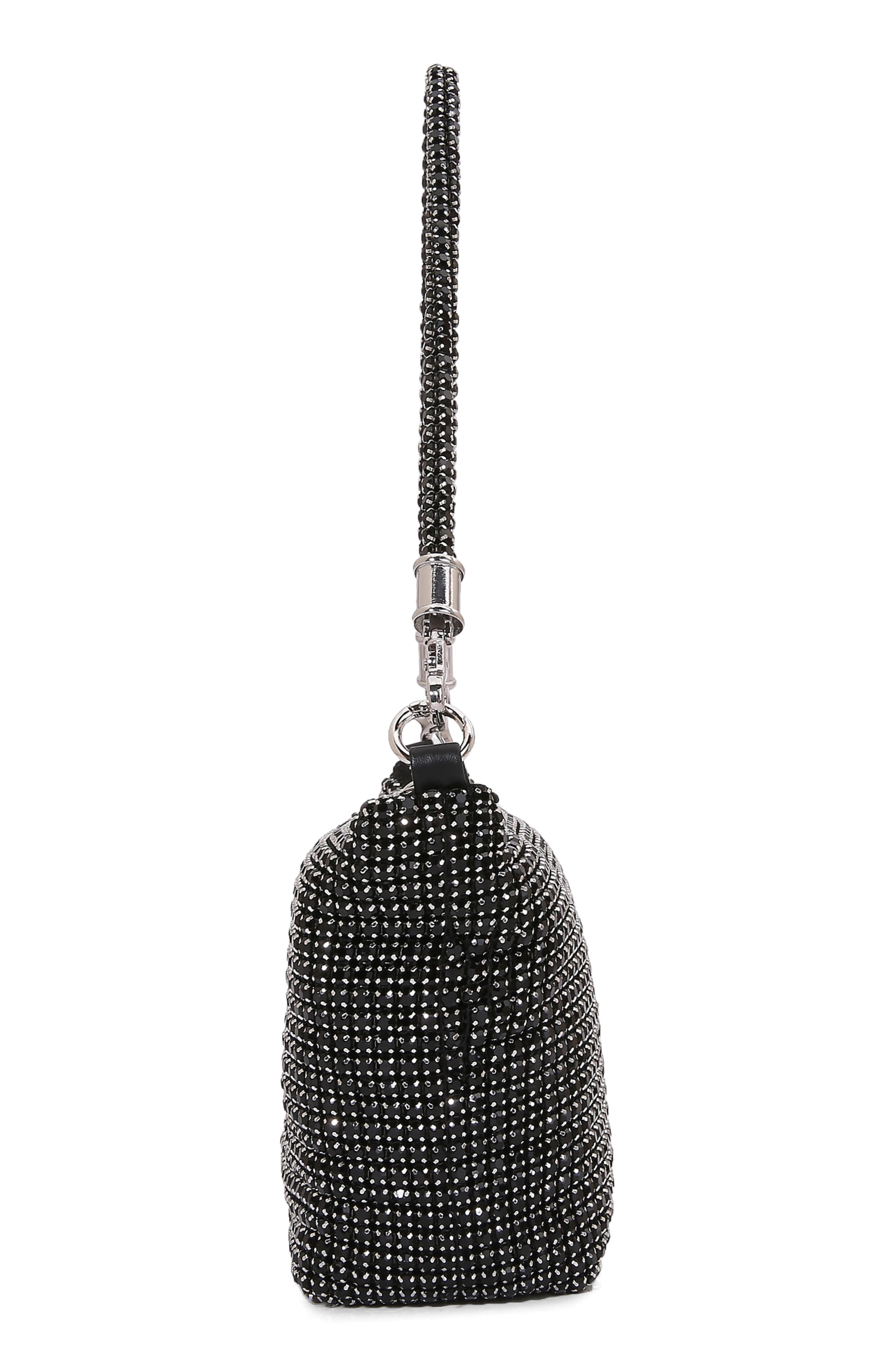 BERNESS Rhinestone Shoulder Bag, Alternate, color, Black