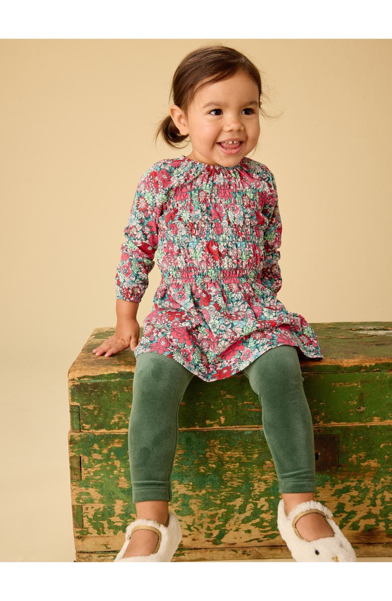 Tea Collection Smocked Blouson Dress, Alternate, color, Suzhou Garden Floral