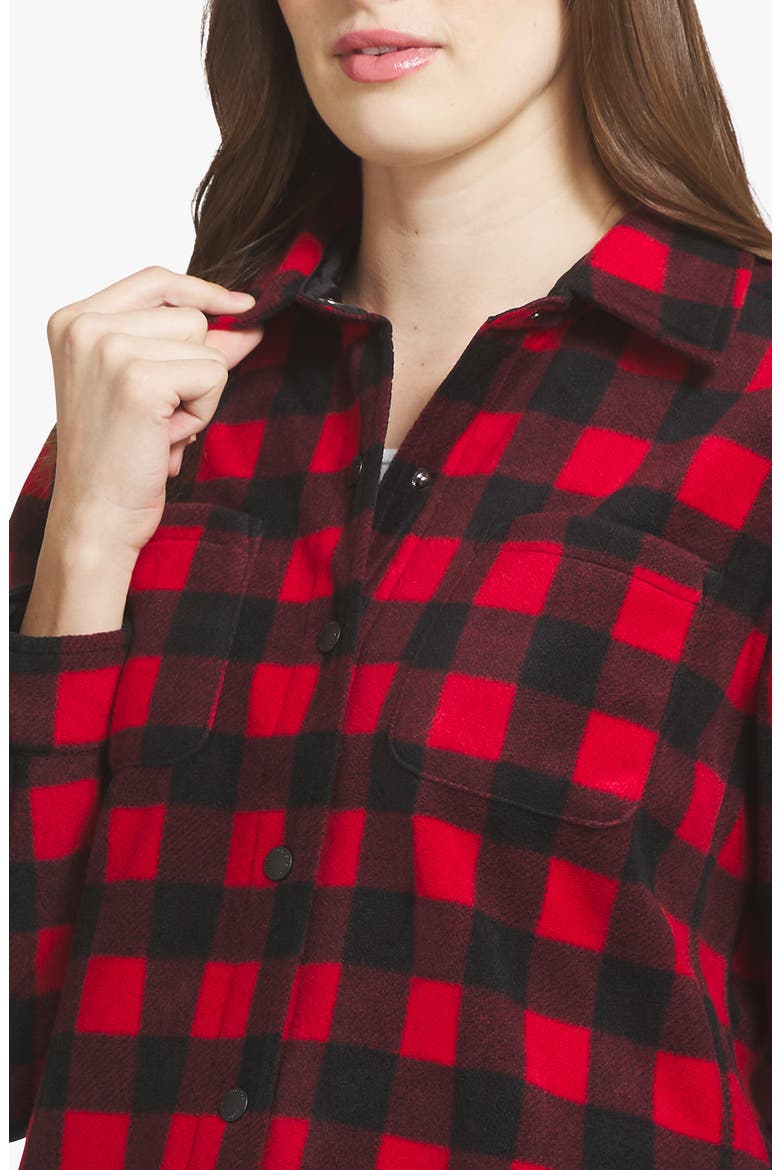 Polar Fleece Shirt Jacket, Alternate, color, RED
