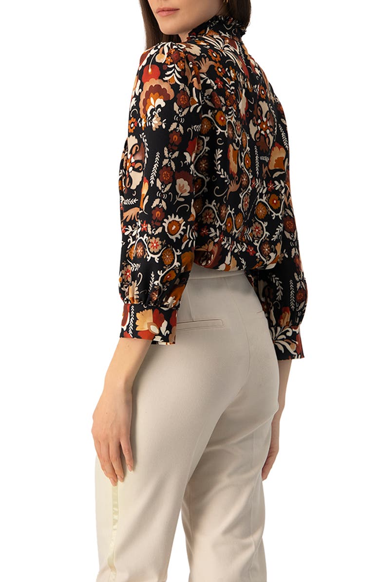 IVONNE Printed Long Sleeve Shirt, Alternate, color, Multi-Brown