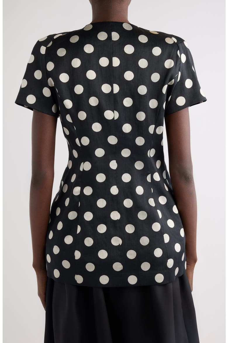 Polka Dot Washed Mousseline Jacket, Alternate, color, BLACK