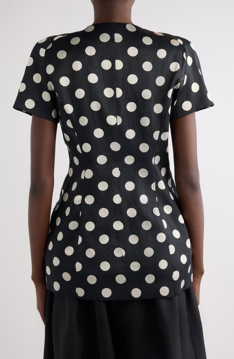 Dries Van Noten Polka Dot Washed Mousseline Jacket, Alternate, color, Black