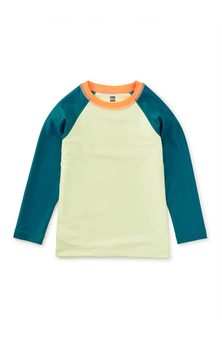 Tea Collection Long Sleeve Rash Guard, Main, color, Lime Ice