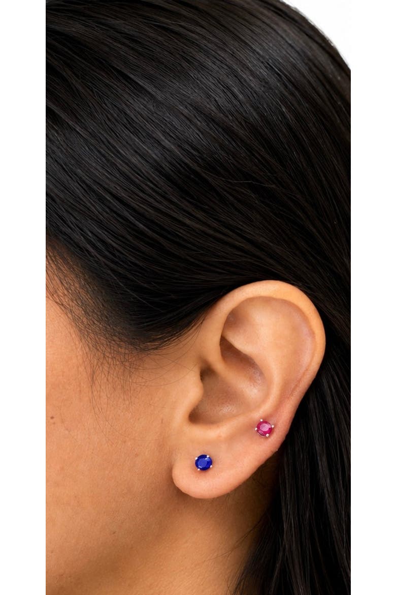 Oval Birthstone Stud Earrings, Alternate, color, Sapphire