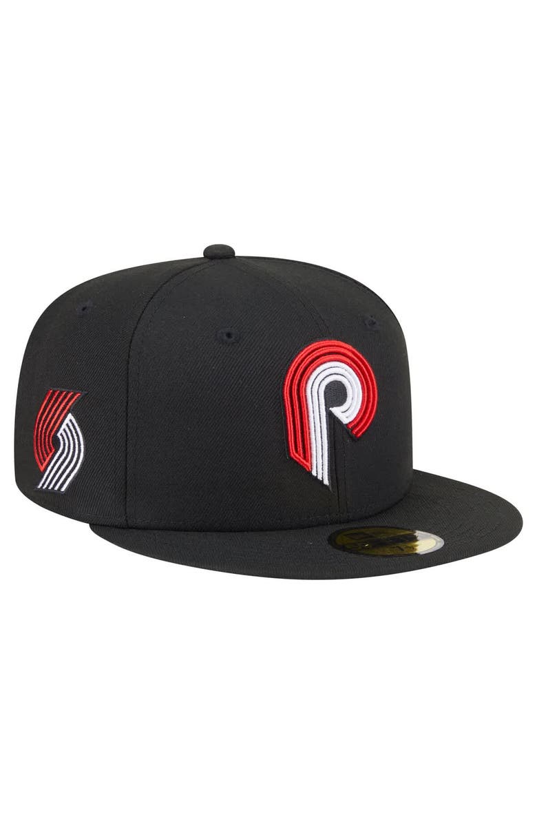 New Era Men's New Era  Black Portland Trail Blazers Deceptor 59FIFTY Fitted Hat, Main, color, 