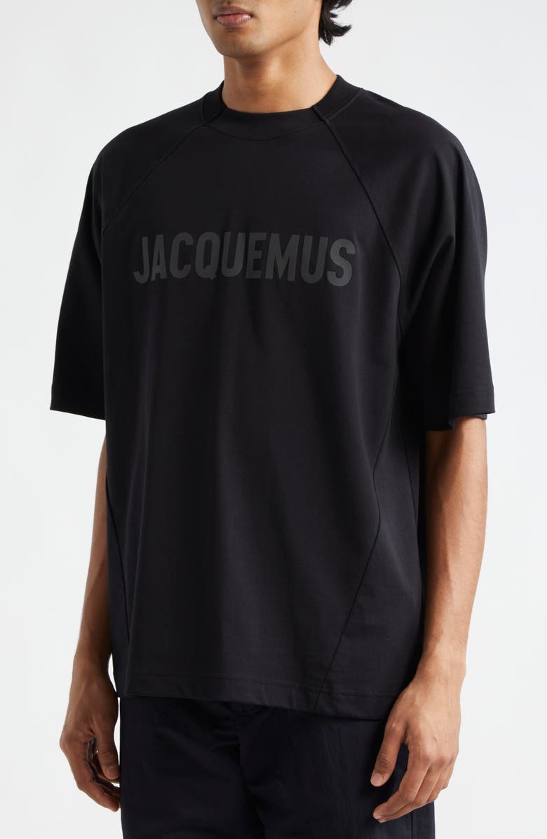 Jacquemus Le Typo Cotton Logo Graphic T-Shirt, Alternate, color, Black