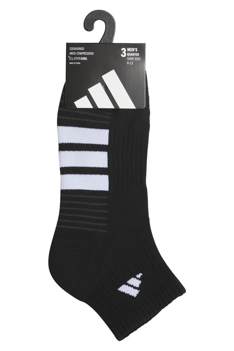 Cushioned 4.0 3-Pack Quarter Socks, Alternate, color, BLACK/ WHITE/ CARBON GREY