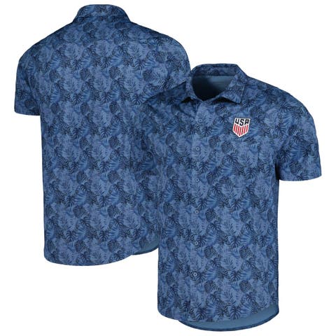 Men's Antigua Navy USMNT Resort Button-Up Shirt