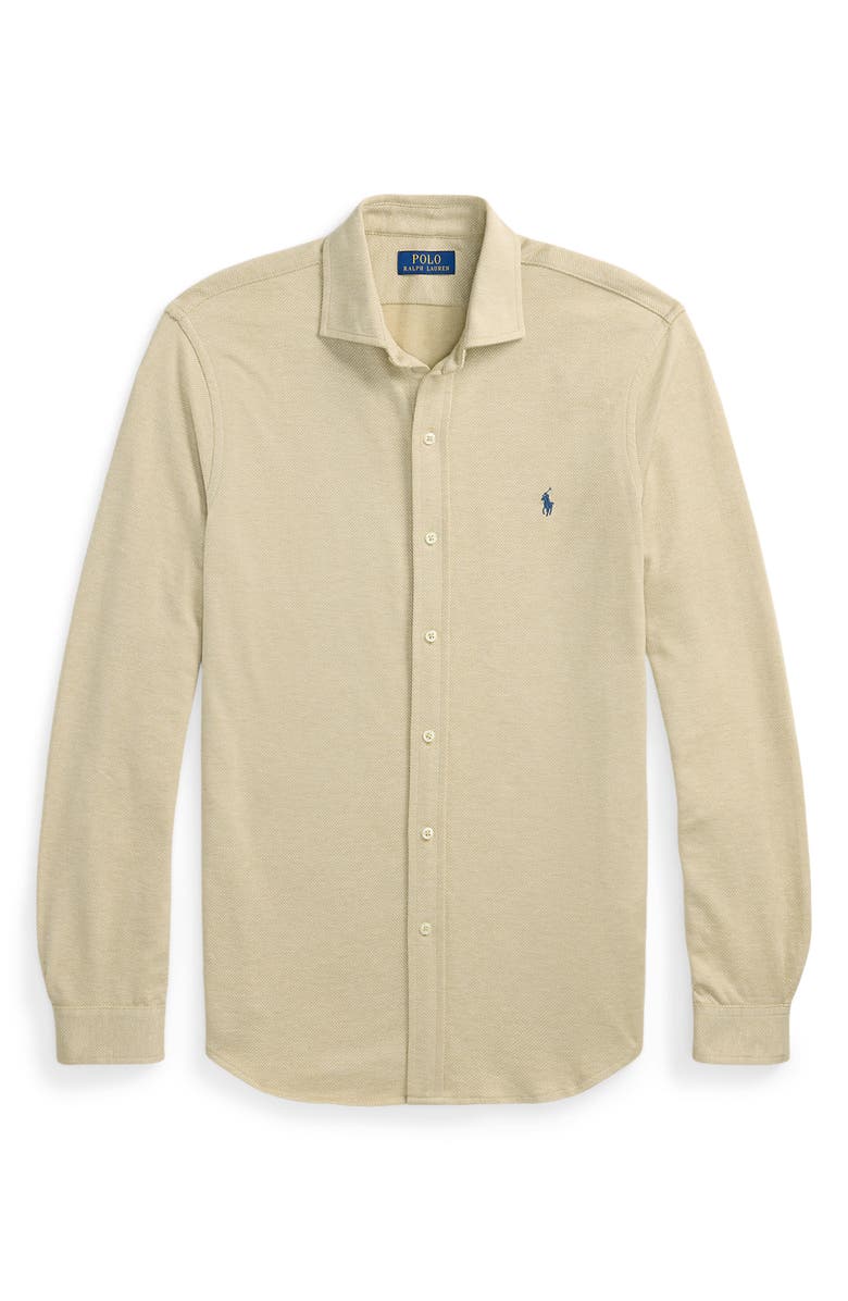 Polo Ralph Lauren Herringbone Knit Button-Up Shirt, Alternate, color, 