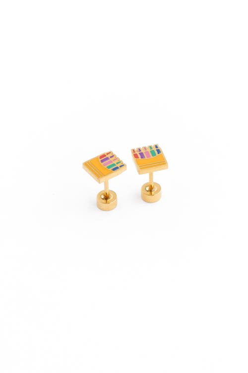 Pip Pop Crayon Stud Earrings In Gold