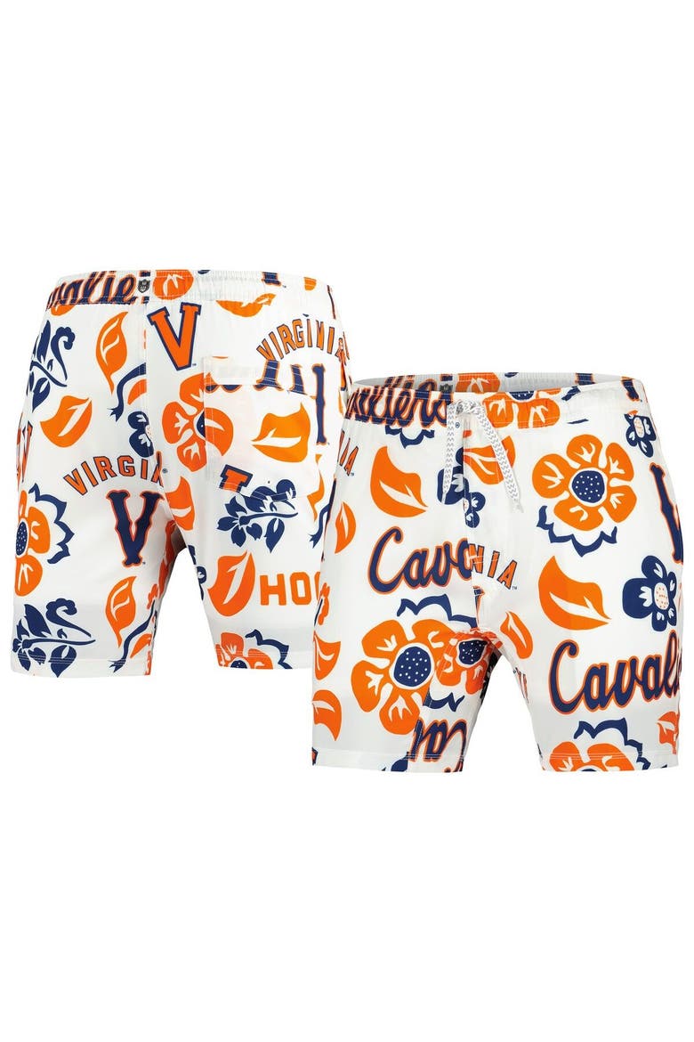 Men's Wes & Willy  White Virginia Cavaliers Vault Tech Swimming Trunks, Main, color, White