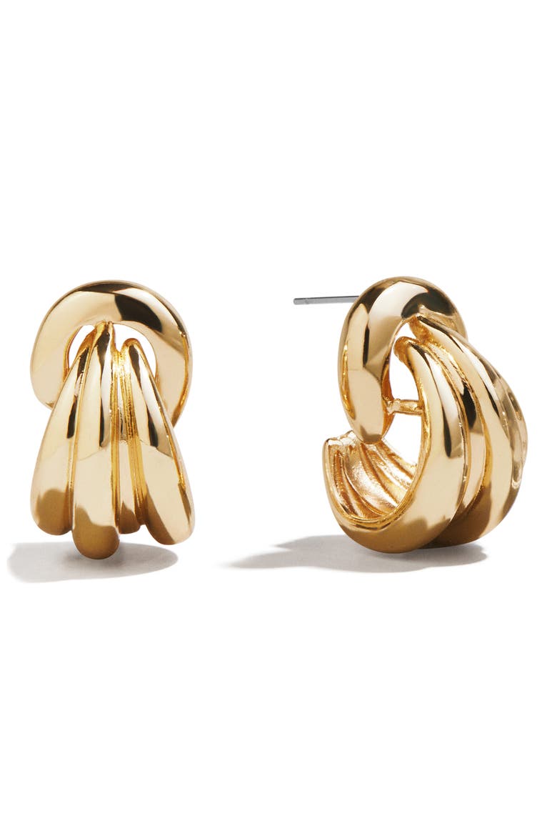 Linda Triple Row Huggie Hoop Earrings, Main, color, GOLD