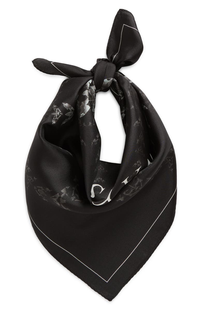 AllSaints Escalera Heart Silk Square Scarf, Alternate, color, 