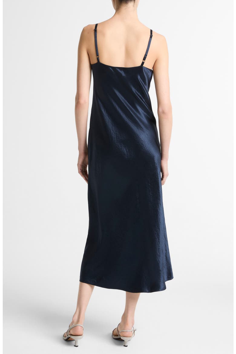Midi Satin Slipdress, Alternate, color, COASTAL