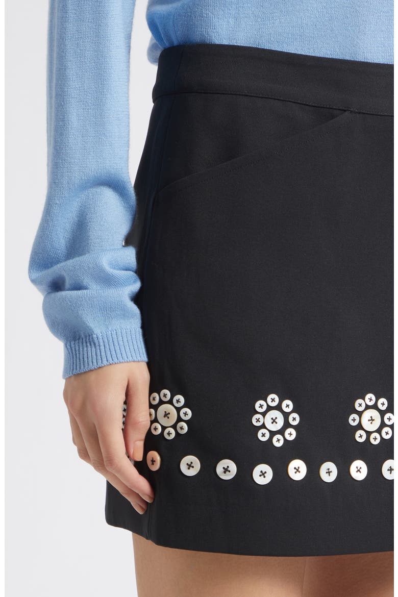 Button Detail Miniskirt, Alternate, color, BUTTONED FLOWERS