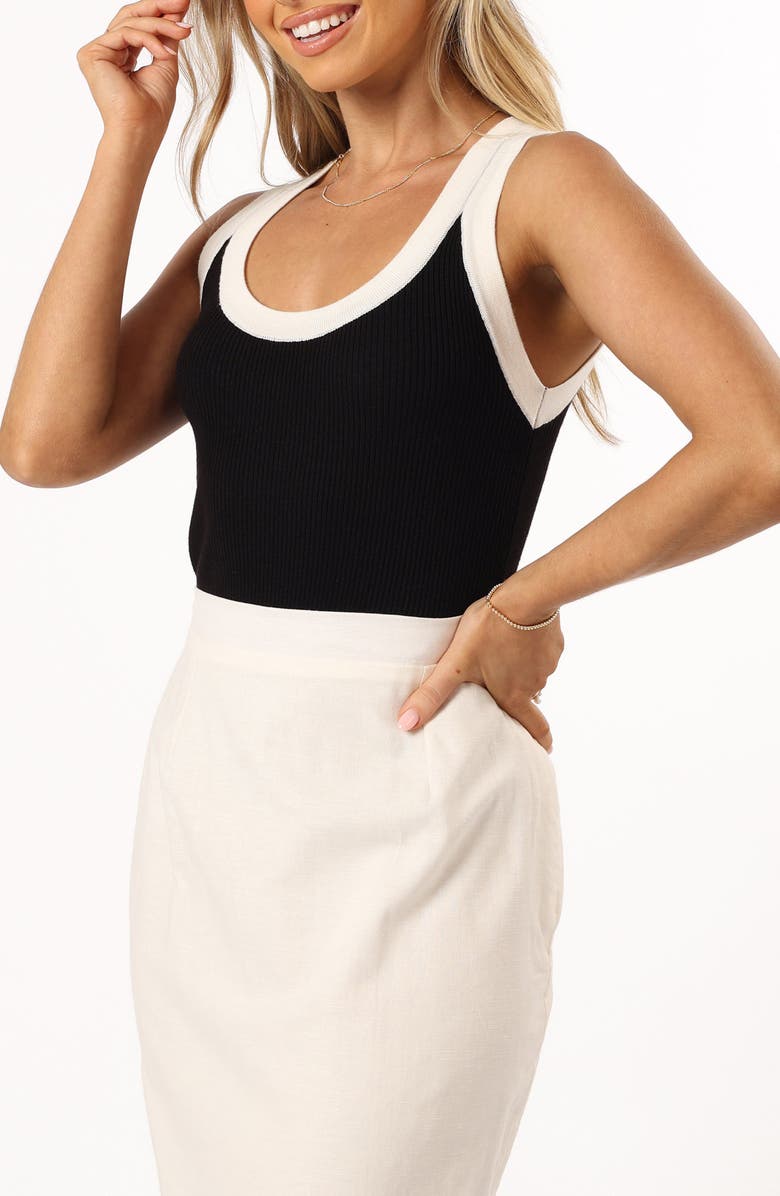 Petal & Pup Ellody Contrast Trim Rib Tank, Alternate, color, Black