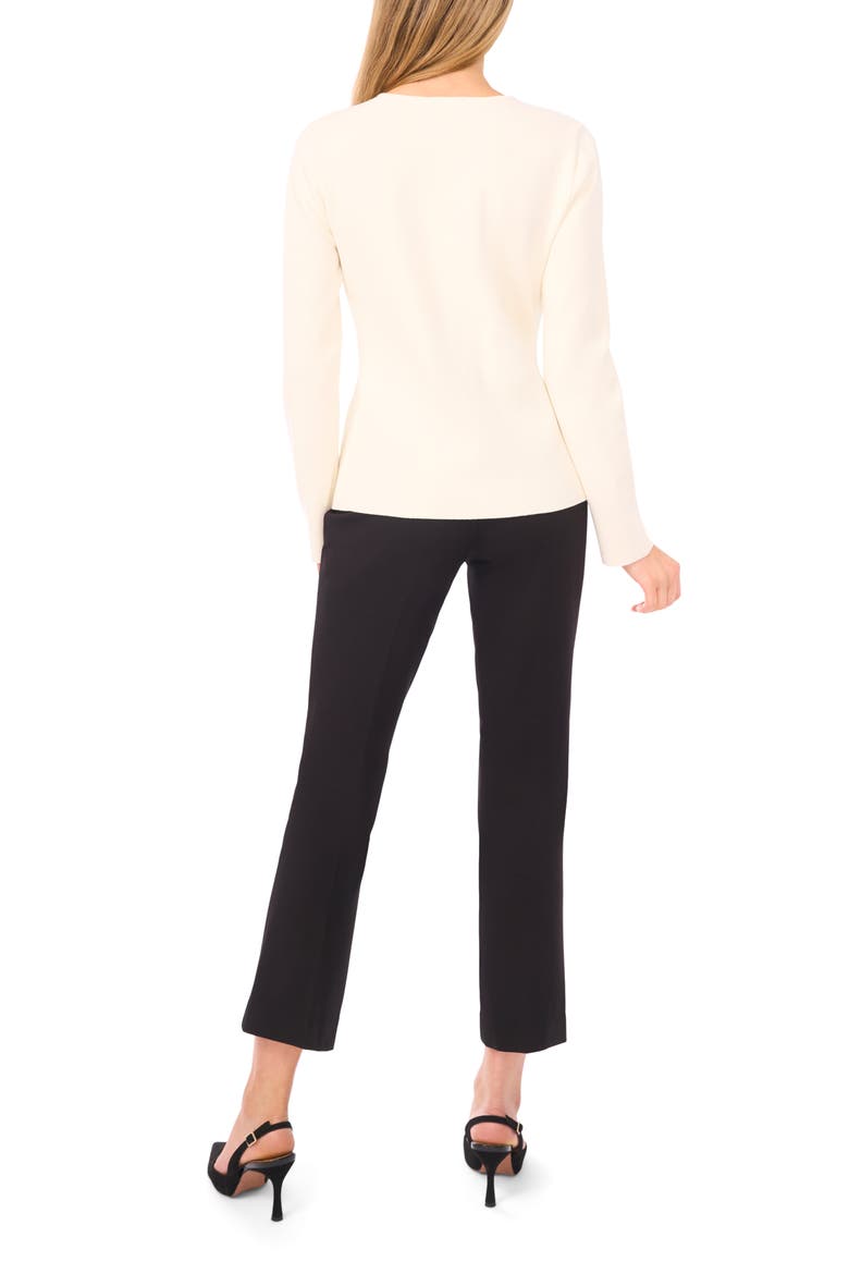 Collarless Cardigan, Alternate, color, VANILLA ICE