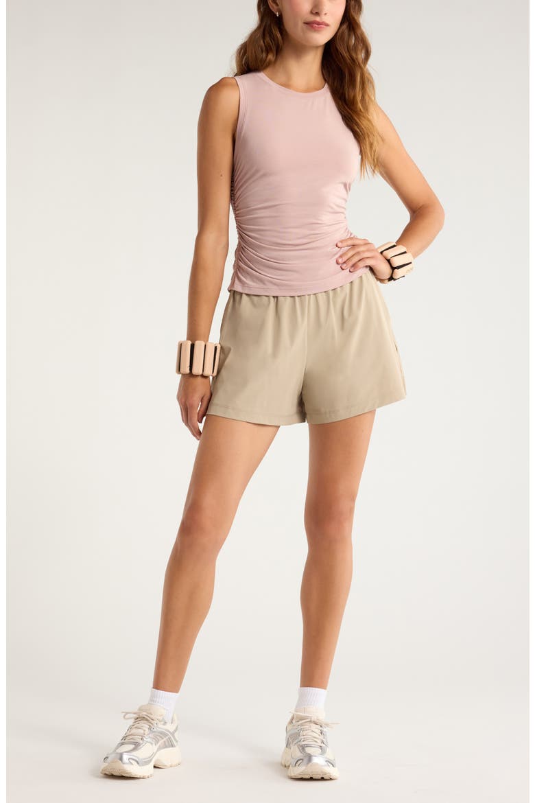 Breathe Ruched Tank, Alternate, color, PINK FAWN