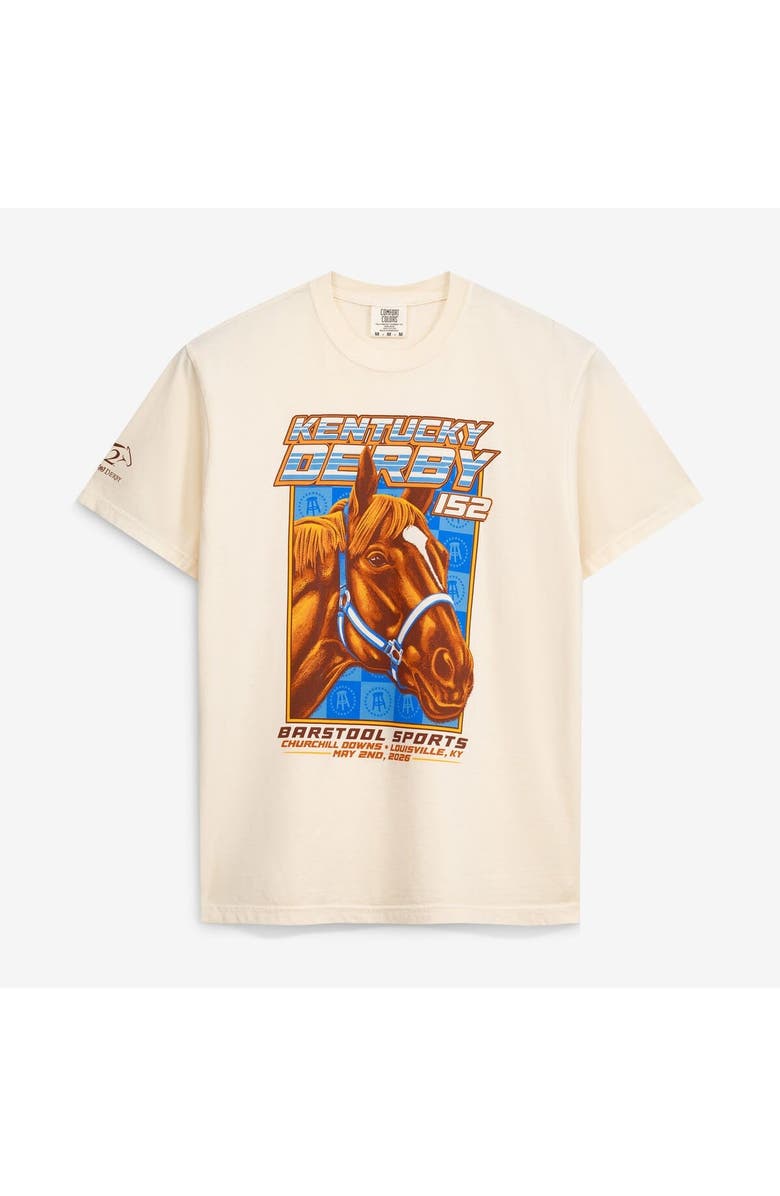 BARSTOOL GOLF Men's Barstool Golf  Cream 152nd Kentucky Derby Horse T-Shirt, Main, color, Cream