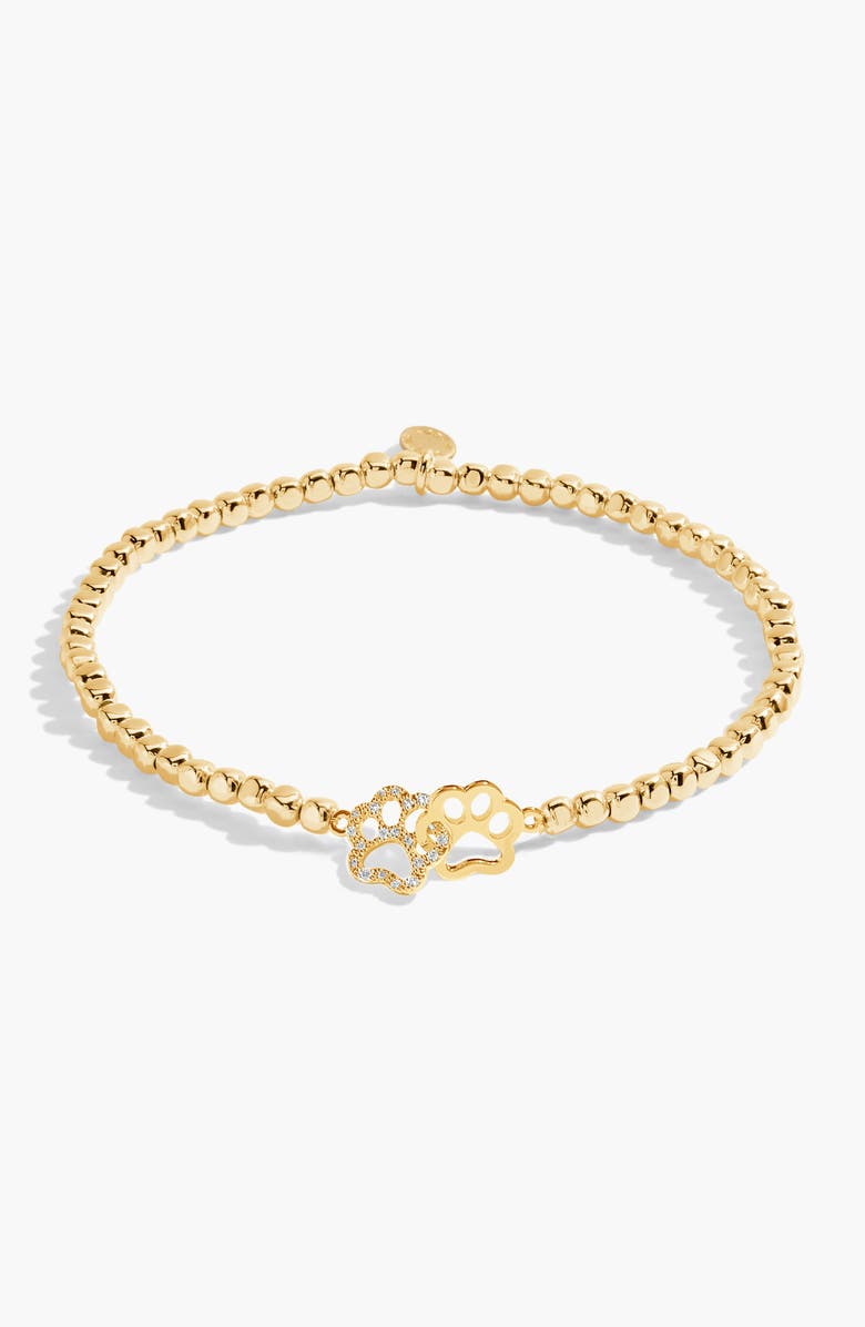 A Littles & Co Forever Yours 'Perfect Paw Print' Bracelet In Gold-Tone Plating, Main, color, Metallic Gold
