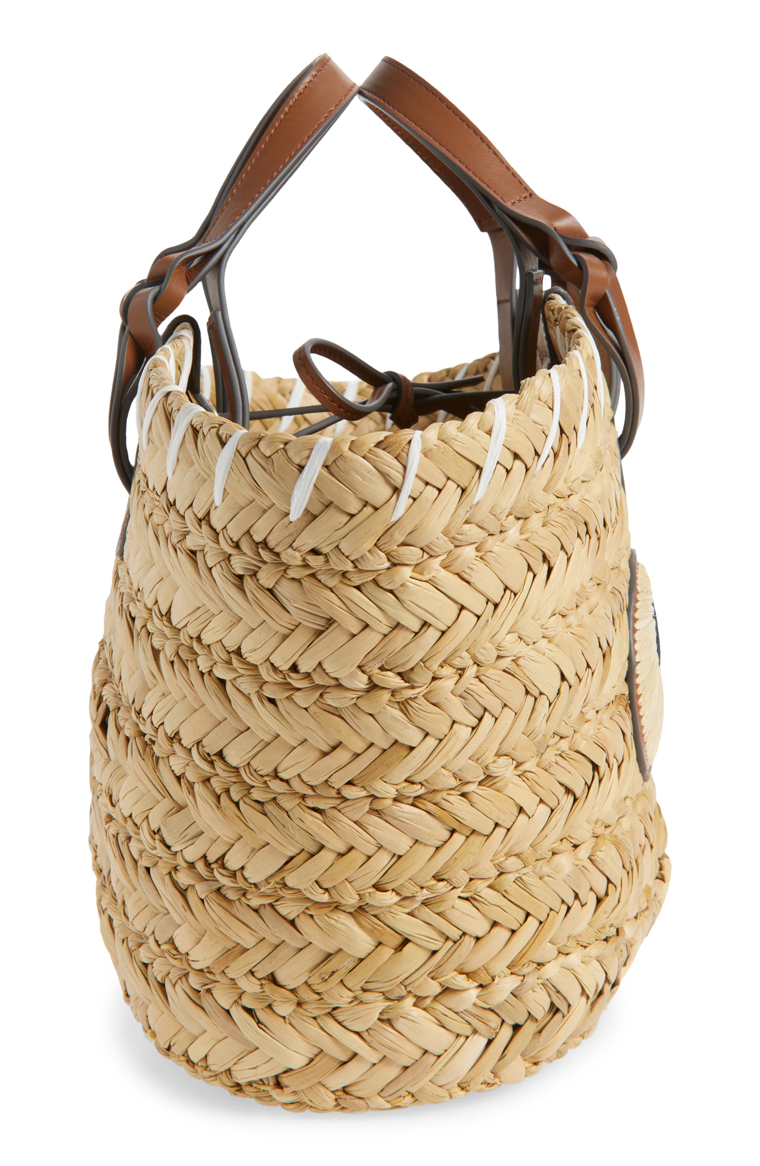 Anya Hindmarch Small Eyes Seagrass Basket Tote, Alternate, color, Natural