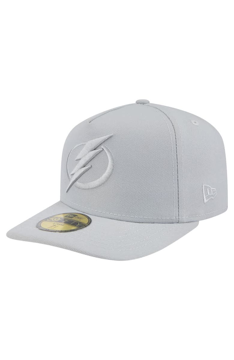 New Era Men's New Era Gray Tampa Bay Lightning Color Pack A-Frame 59FIFTY Fitted Hat, Main, color, 