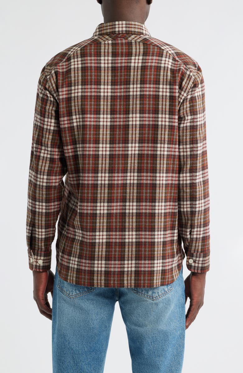 Pendleton Fremont Plaid Flannel Button-Up Shirt, Alternate, color, Brick/ Tan Plaid