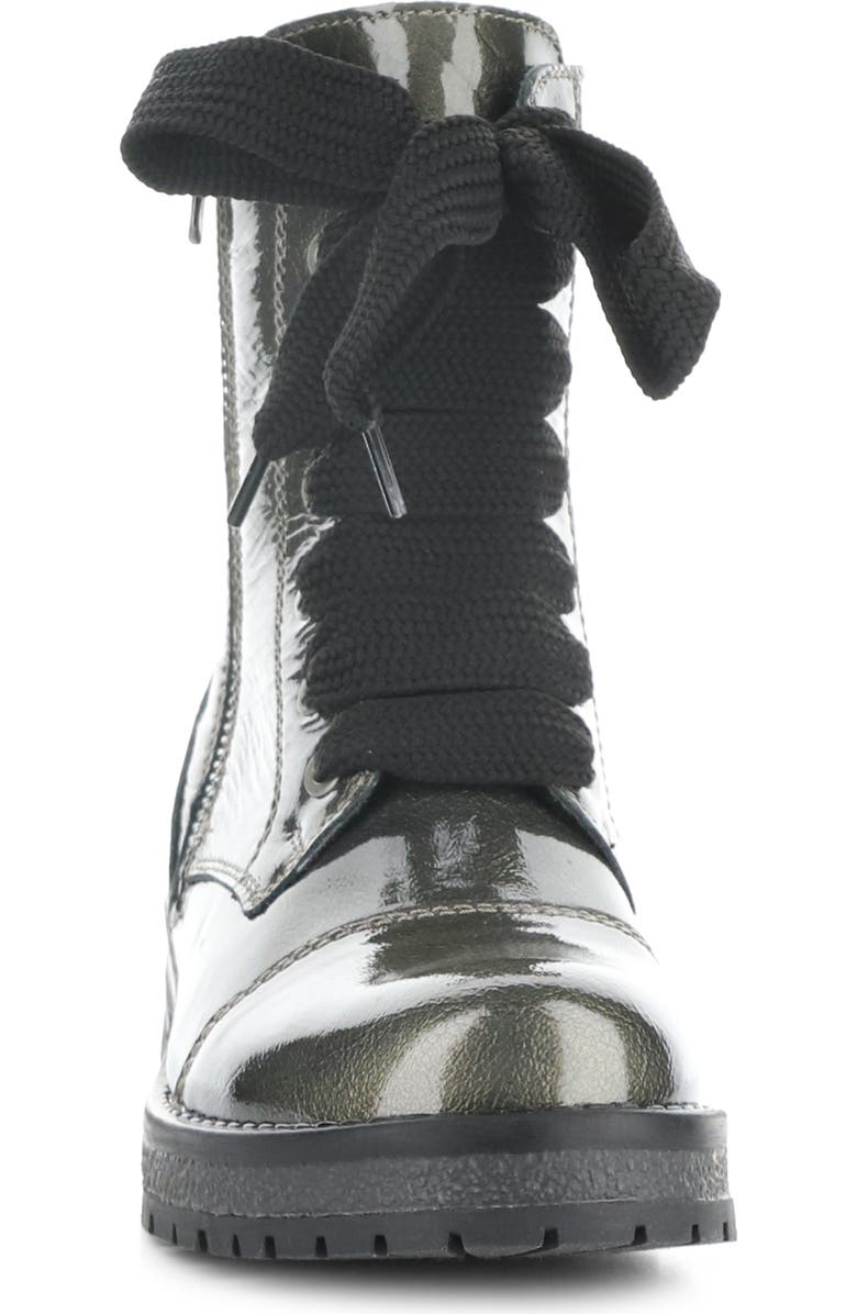 Bos. & Co. Paulie Waterproof Lace-Up Bootie, Alternate, color, Pewter Mascara Patent