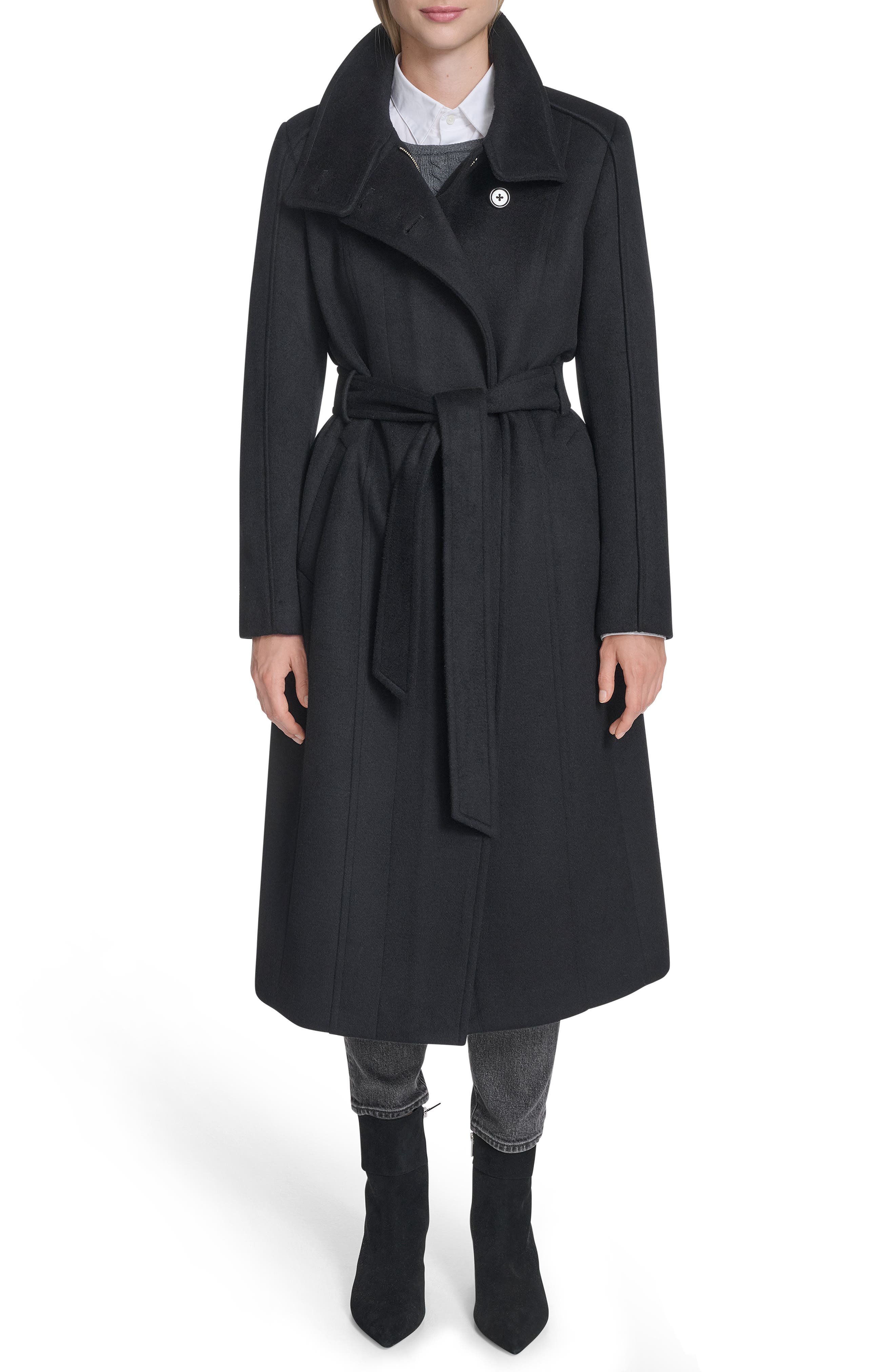 Slick Asymmetric Zip Wool Blend Coat (Women) | Nordstrom